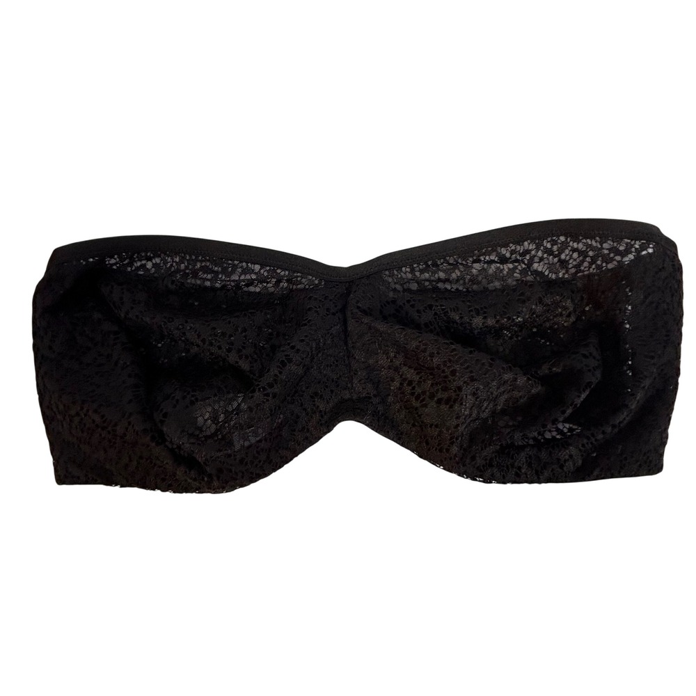 DKNY Black Lace Strapless‎ Push Up Bra Convertible Underwire Size 32D